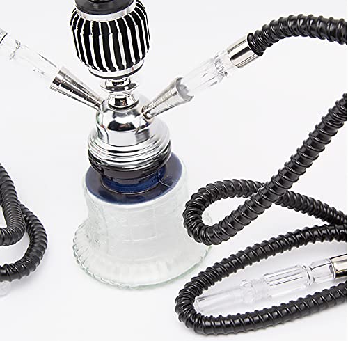 Huanxin Hookah Raucher-Set, 30,5 cm, 2 Schläuche, Shisha Smoker, mit Vase, aus Glas, leicht zu demontieren und… – Bild 3