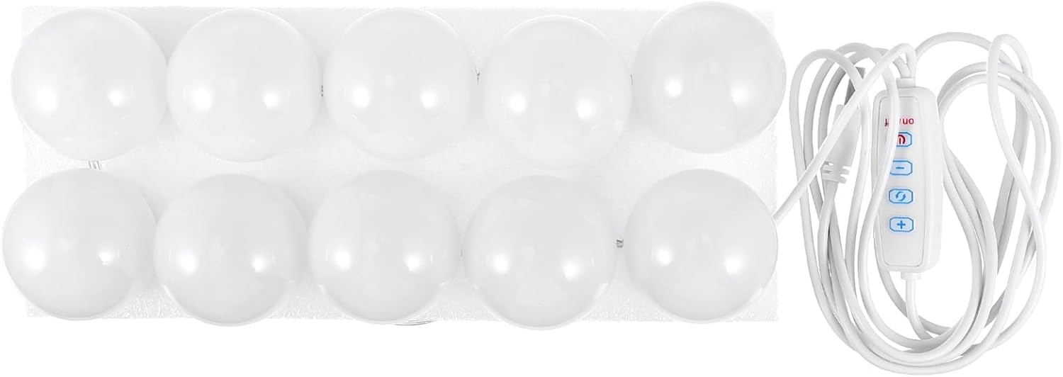 TEHAUX LED Vanity Lights for Mirror, Makeup Vanity Lights LED Bulbs Makeup Mirror Lights Kit with 10 Bulbs, Adjustable 3 Colors Mode for Makeup/Dressing Room/Bathroom