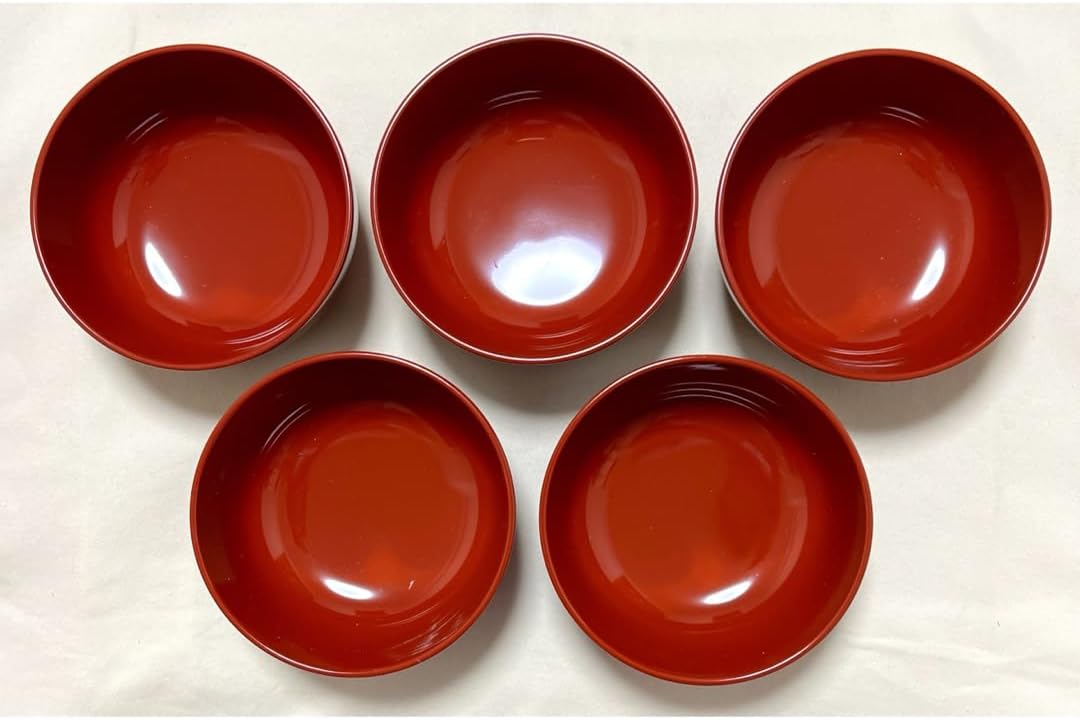 会津塗 蓋付 お椀 5杯 蓋付き吸物椀 会津ぬり 5杯 ⭐️ 会津塗 合成