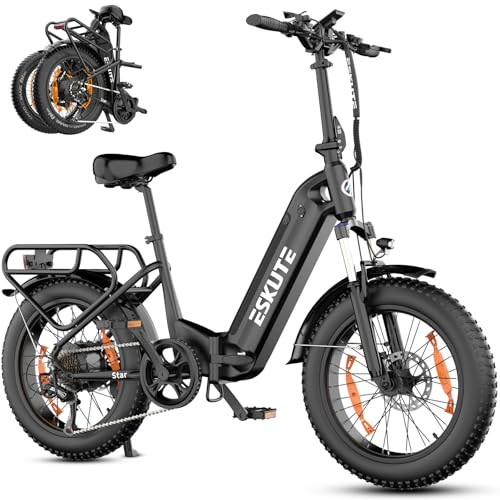 Eskute Star Bicicleta Eléctrica Plegable, 36v 25ah, Alcance De Hasta 100 Km, 20 4.0 Fat Tire, Bicicleta Electrica Montaña De 250w, Con Sensor De Par, 7 Velocidades, Bici Electrica Para Adultos Eskute Star Bicicleta Eléctrica Plegable, 36v 25ah, Alcance De Hasta 100 Km, 20 4.0 Fat Tire, Bicicleta Electrica Montaña De 250w, Con Sensor De Par, 7 Velocidades, Bici Electrica Para Adultos