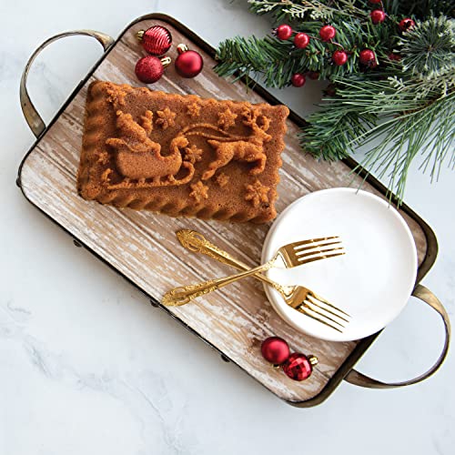Nordic Ware NW 90848 Forma de trenó do Papai Noel de alumínio cinza