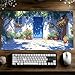 Gaming Mauspad XXL 60x30x0.3CM Wasserdicht Mousepad Tür Schreibtischunterlage für Kabellose Tastatur Maus Laptop, Mouse Pad Garten Anti Rutsch Schreibtisch Zubehör, Tisch Deko Geschenke model-3962