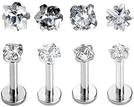 Miniatura 4 de CrazyPiercing. 4aretes con pasador de acero quirúrgico de calibre 16, con distintas formas.