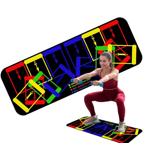 Push Up Mat, Versatile Pushup Guide for Effective Workouts, PU Multi-Function Exercise Equipment, Ideal for Home Gym and Bodybuilding Fitness, Perfect for Strength Training, 15.35x39.76 Inches