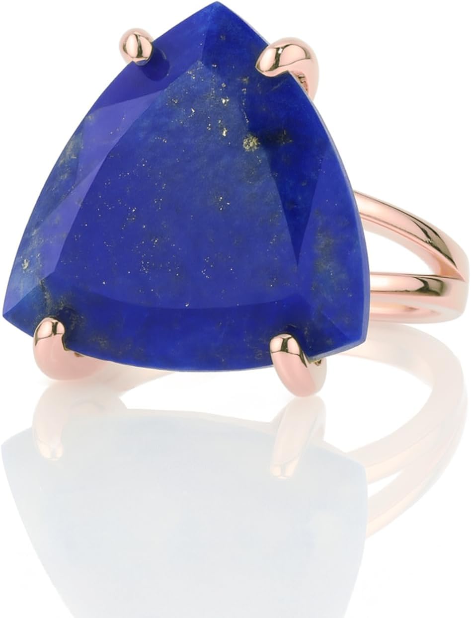 Exquisite Statement Ring - Lapis Lazuli in 925 Sterling Silver - AA Gemstone Fine Quality Silver Rings for Women - with Jewelry Box - Engraving Available