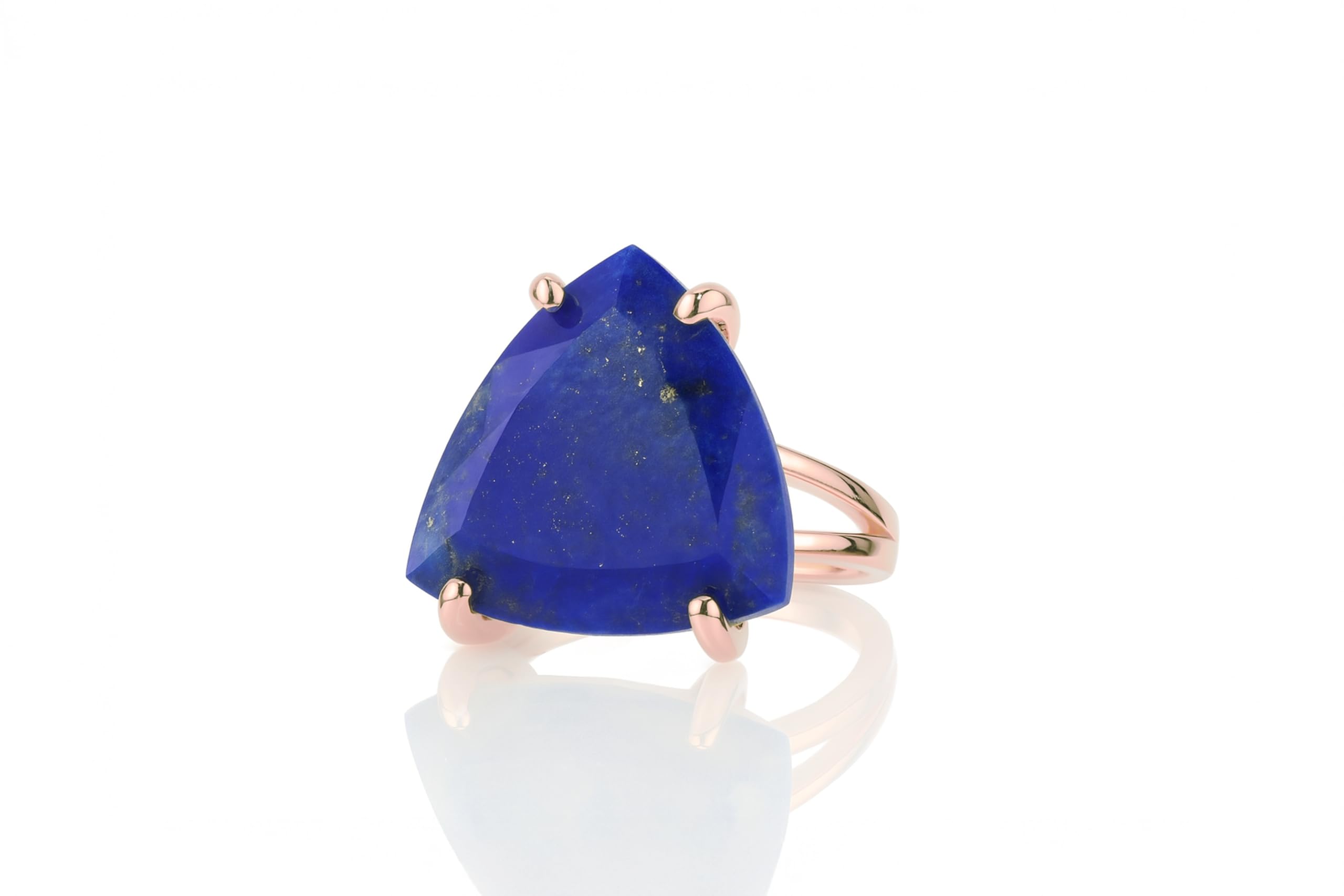 Squisito Anello di Dichiarazione - Lapislazzuli di Argento Sterling 925 - Gemma AA Anelli Argento di Alta Qualità per Donne - Scatola Gioielli Gratuita - Incisione Disponibile