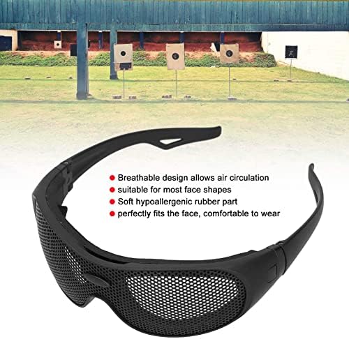 Deror Safety Goggles, Safety Goggles Impact Resistant Iron Mesh Pattern UV400 for Military Fans CS Outdoor Game