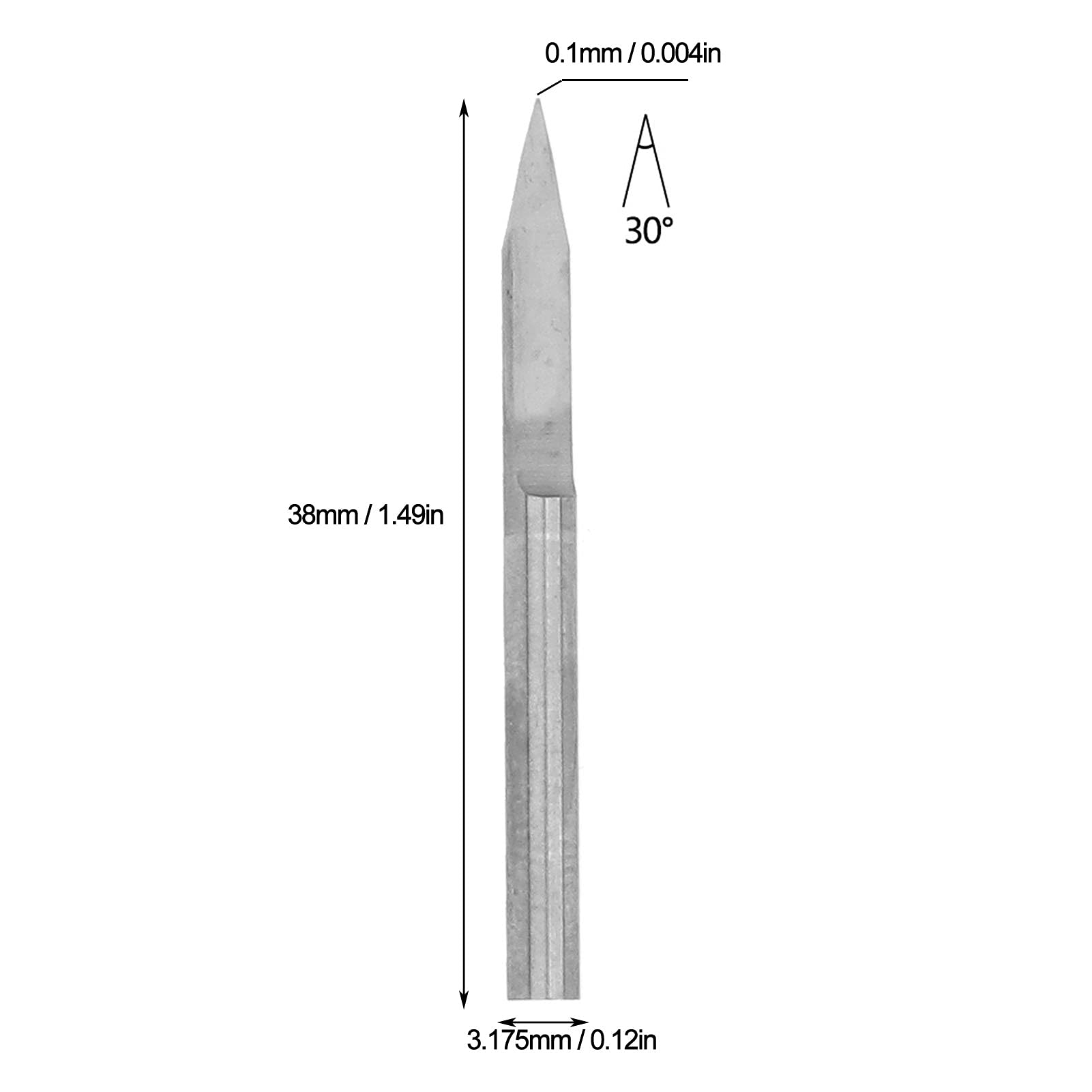 Brocas de grabado de acero de tungsteno, duraderas, alta dureza, resistencia al desgaste, enrutador CNC, brocas en V para plástico, madera y fibra de vidrio, 10 Uds. (0,1 mm)
