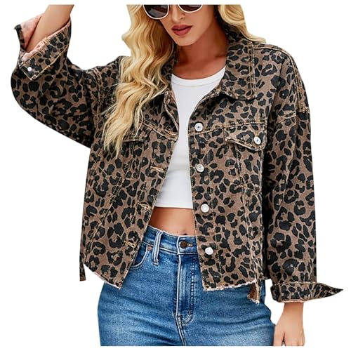 Womens Denim Jackets Collar Neck Rolled Sleeve Loose Fit Button Cardigan Trendy Long Cowgir_l Winter Fall Coats