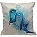 HGOD DESIGNS Housse de coussin adorable dauphins gaieux et sympathique - Housse de coussin décorative pour la maison, le salon, la chambre à coucher, le canapé, la chaise - 45 x 45 cm