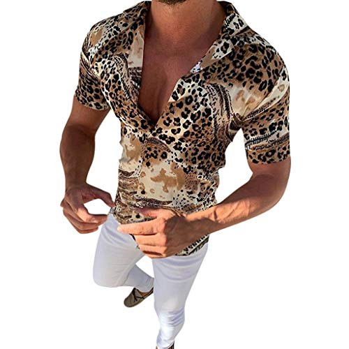 FORUU Mens Striped Shirts Summer,2020 Fashion Stylish Shirts Slim Fit Casual Short-Sleeve Tops Plus Size Dress Shirts for Men Under 5 Dollars Best Gift for Father