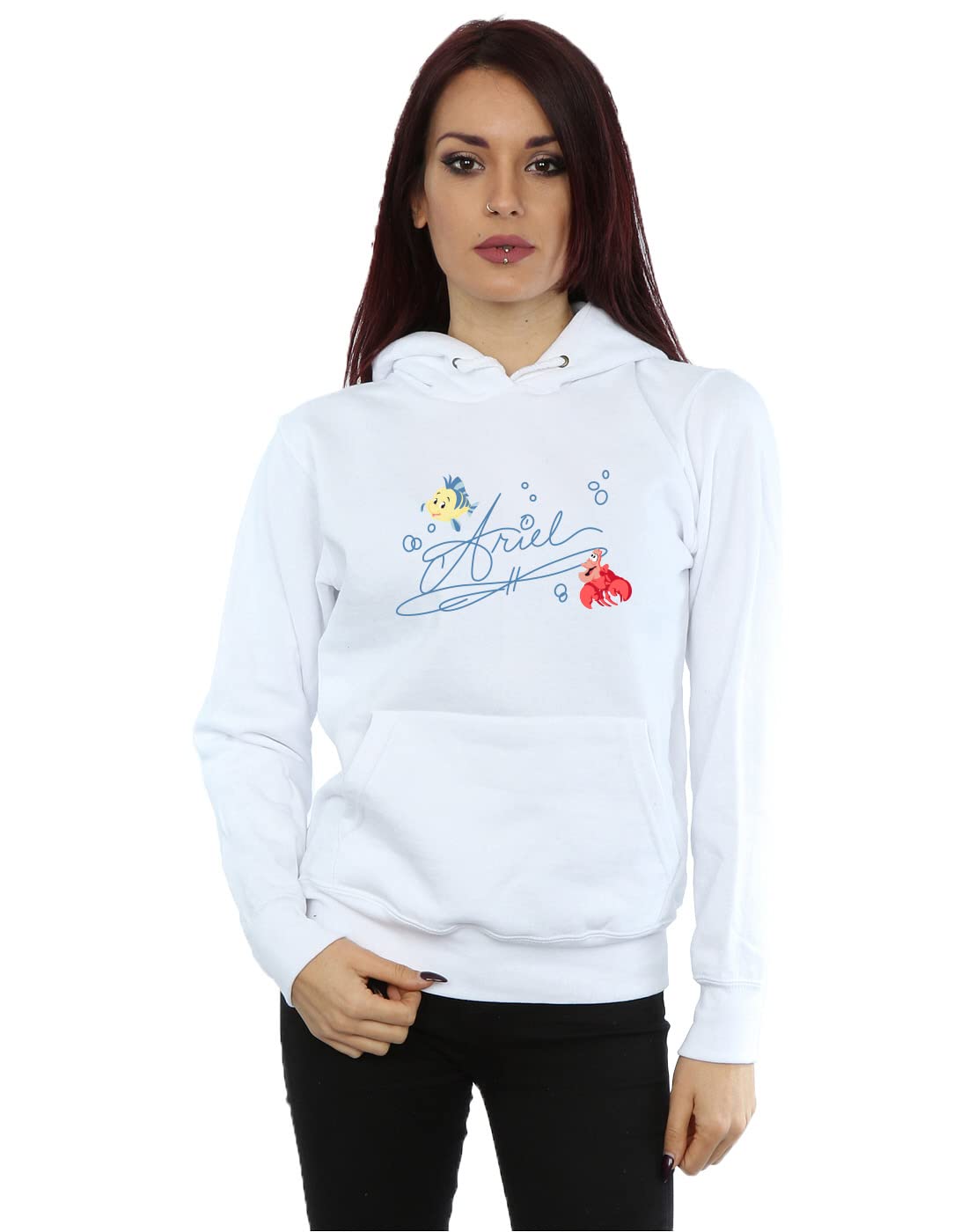Disney Women's The Little Mermaid Ariel Hoodie White Medium