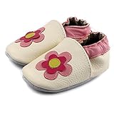 Amurleopard Baby Soft Sole Leather Crib Shoes Infant Toddler First Walking Prewalker Flower 12-18 Months 5.3