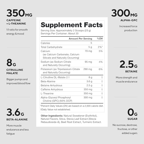 Image of LEGION Pulse Pre Workout - All Natural Nitric Oxide Preworkout Drink to Boost Energy, Creatine Free, Naturally Sweetened, Beta Alanine, Citrulline, Alpha GPC (Watermelon)