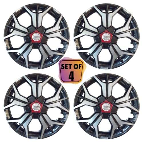 Image of PRIGAN Wheel Cover for Maruti 800 12 Inch Grey Silver Wheel Cap (Available in 12,13,14,15,16,17 Inch) (Set of 4 Pcs) (Press Fitting) Model- KIA-GTLINE DC-12