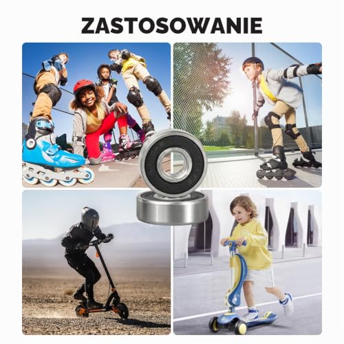 Flewdart 20 sztuk łożysk kulkowych 608RS 8 x 22 x 7 mm bez tarcia ABEC 9, 608 2RS do deskorolki, elektrycznej Longboardu, ekranowanych łożysk kulkowych (608RS 20 szt.)