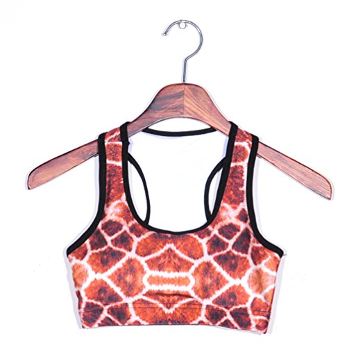Image of Sister Amy Women's Aerobics Gym Dance Yoga Vest Printed Sports Bra Top Vest