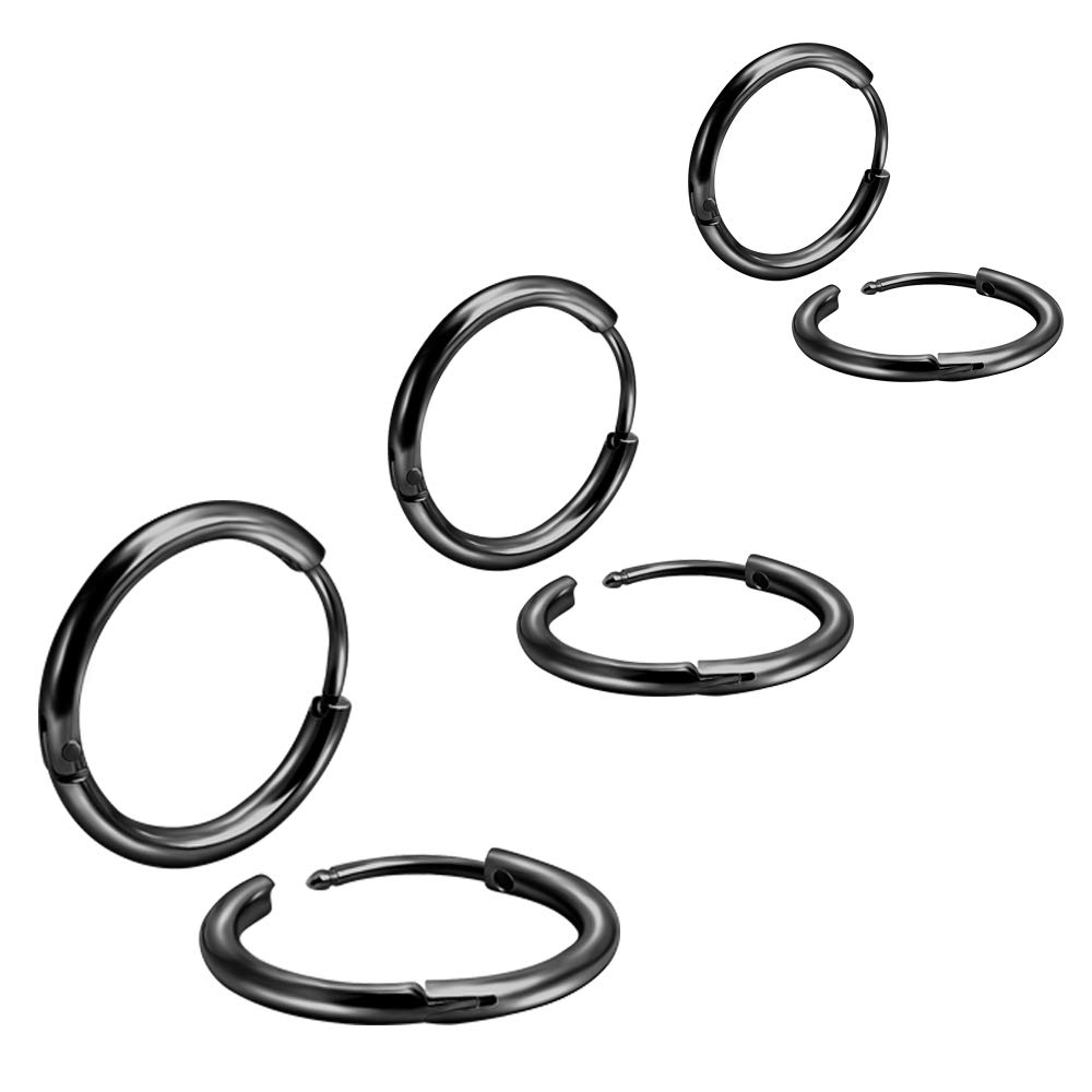 EACHLPUnisex 18K Real Gold Plating Surgical Steel Sleeper Tiny Hoop Earrings,Nose Ring Septum Ring Helix Ring Daith Ring Lip Ring Nipple Ring Snug Ring Rook Ring Body Piercing Jewelry