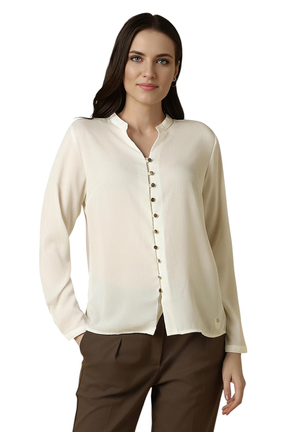allen solly Women's Full Sleeve Solid Button Up Formal Top-picture-16