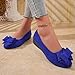 Blue Women's Fashionable Wedge Heel Bowknot Work Shoes Spring Summer