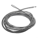 Trivella per pulizia scarichi alimentata da trapano elettrico con serpente a molla flessibile in acciaio al manganese da 5m, strumento sbloccatubi per lavandino del bagno, vasca da bagno, doccia (5