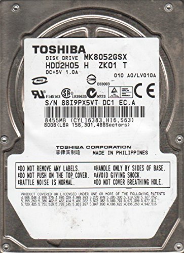 Amazon | MK8052GSX, HDD2H05 H ZK01 T, Toshiba 80GB SATA 2.5 Hard