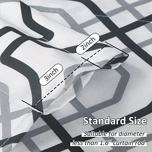 Home Queen Geometric Print Valance For Window, Farmhouse Valence For Living Room Bedroom And Kitchen, Faux Linen Fabric, 54" W X 18" L, Black #TOP6