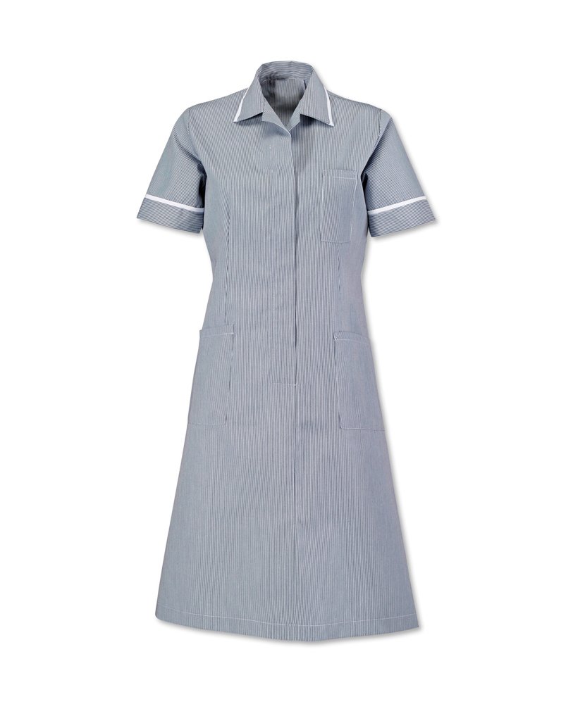 Alexandra AL-ST312NA-76S Stripe Dress, Short, White Piping/Trim, 76 cm Chest (Size 4), Navy/White