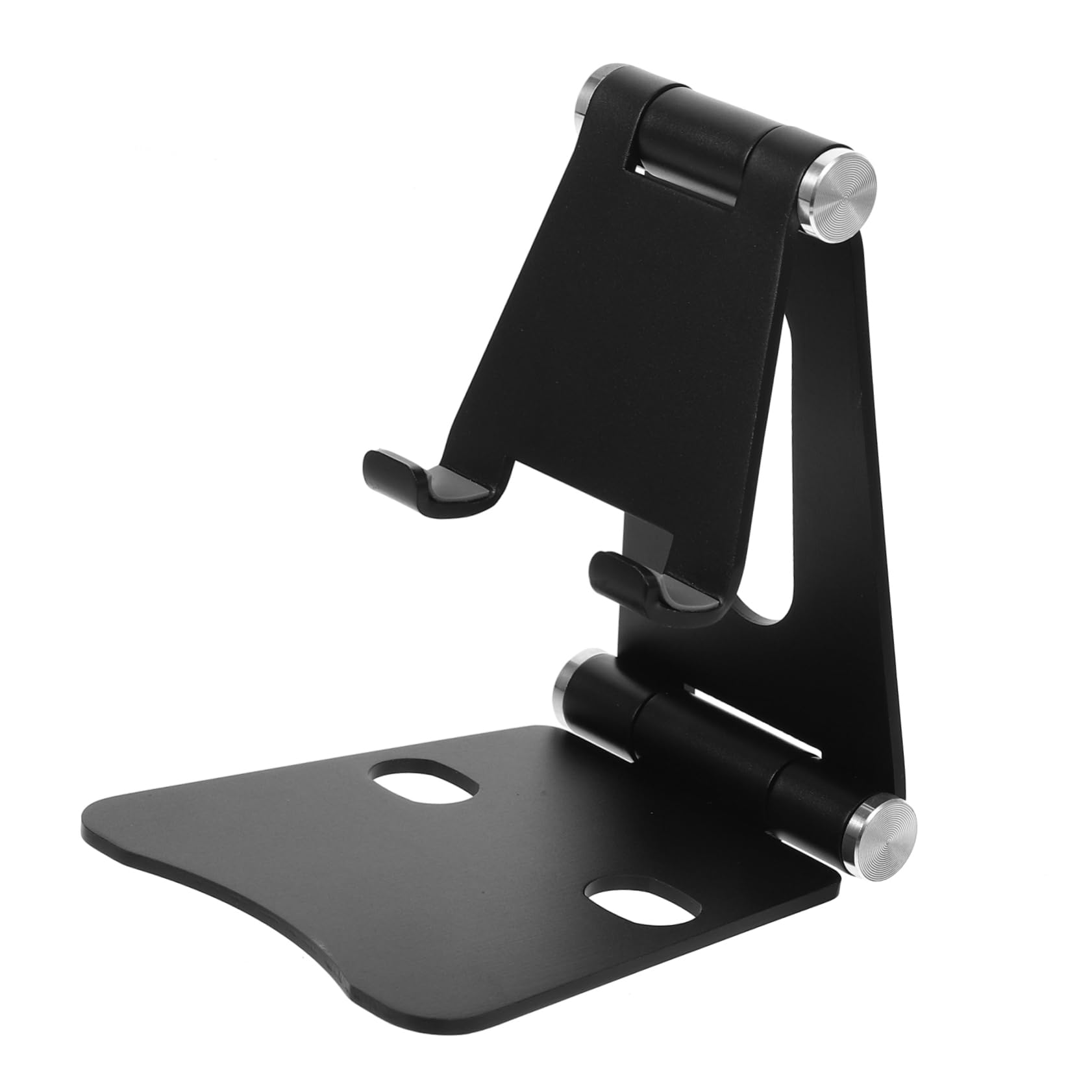 Didiseaon 2piezas Soporte De Escritorio Ajustable para Móvil y Tablet De Aleación De Base Antideslizante Compatible con y Smartphones Color Negro para Videos y