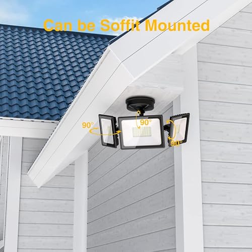 Onforu 70W Flood Lights Outdoor, 6200Lm Super Bright Outdoor Flood Light Fixture, Ip65 Waterproof Led Exterior Flood Lights With 3 Adjustable Heads, 6500K White Led Floodlight For Yard, Garage, Eave #TOP3
