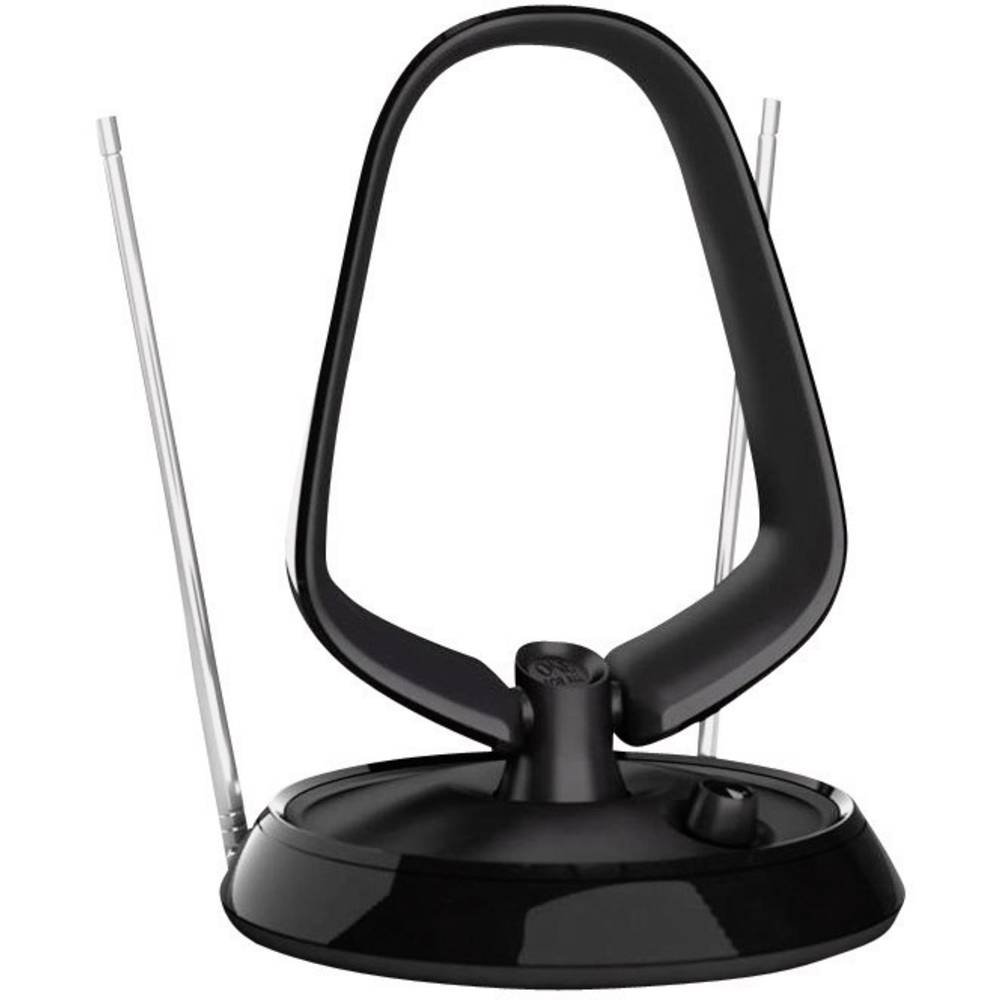 One For All SV9143 Antenna da Interni Amplificata Hdtv Antenna Tv Digitale Pronta per il DTT nel Raggio di 15 km, Nero