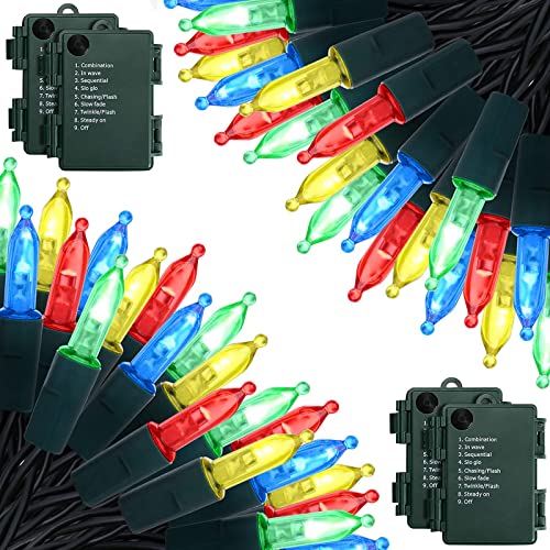 Guirlande lumineuse Noël étanche à piles lot de 4 pour en finir avec les pannes sous la pluie