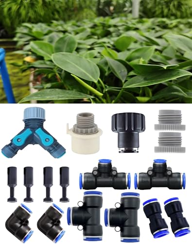 Water-Saving Drip Irrigation Fitting Kit with Y-Splitter, Universal & Quick Connect Adapters, Elbows, Tees, Easy DIY Garden Watering System for Flowers (Water-Saving Drip Irrigation Fitting Kit) image 5