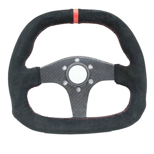 Volante Gaming NBkwenNUM 13 inch Tipo D Suede Carbono miniatura 2