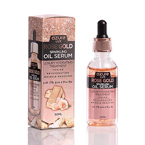 AZURE Rose Gold Anti Wrinkle Sparkling Oil Serum – Toning, Rejuvenating & Anti Aging | Wrinkle, Fine Line & Acne Scar Reducing | Hydrating & Moisturizing – 50ml