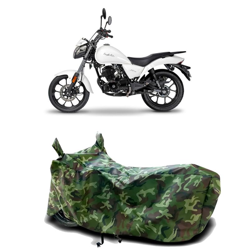 Image of DUFFEL-100% Heat Protection Two Wheeler Bike /Scooty Body Cover for AFTEK ZONTES R 250 BS6 Water Resistance /UV-Rays /Birds Dropping /Scratchproof /Dust Proof /Waterproof[Green Jungle Print]