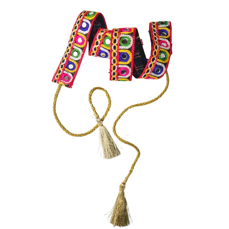 MirrorWork Embroidery Threadwork Saree Belt for Women for Lehengas, Garba, Navratri, Ethnic Wear | Kamarbandh-image-48