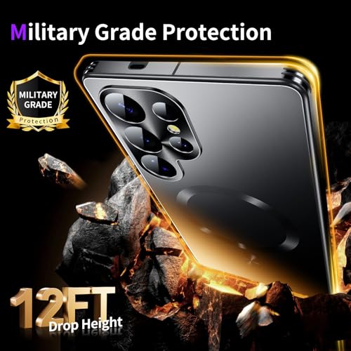 Image of for Samsung Galaxy S24 Ultra Case, Heavy-Duty Slim Design Compatible with MagSafe, Strong Magnetic Shockproof Protection for Screen & Camera Cover Case for Samsung S24 Ultra,Black