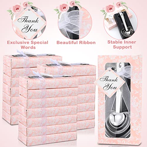 Sunnyray 100 Sets Heart Shaped Measuring Spoons Stainless Steel Measure Spoons For Bridal Shower Gift Wedding Favors Baby Shower Birthday Party Souvenirs For Guests With Individual Gift Package (Pink) #TOP2