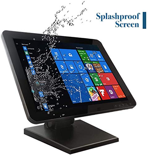15-Inch Capacitive Led Backlit Multi-Touch Monitor, True Flat Seamless Design Touchscreen With Metal Pos Stand, For Office, Pos, Retail, Restaurant, Bar, Gym, Warehouse #TOP3