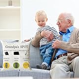 ONFAON Grandpa Gifts,Grandpa's Spot Throw Pillow Covers 18x18 Inch,Put Phone Glasses and Remote Control Pillowcase,Birthday Christmas Thanksgiving Day Gifts for Grandpa Stepdad,3-Pocket