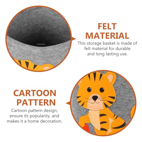 Cesta de almacenamiento de fieltro Toyvian ecológica y multifuncional con dibujos animados 8
