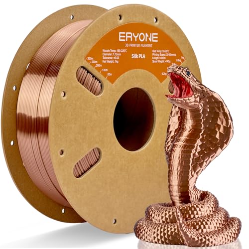 Image of ERYONE Silk PLA Filament for 3D Printer 1.75mm + /- 0.03mm, Shiny Filament 1kg (2.1lbs) /Spool, Coffee Gold