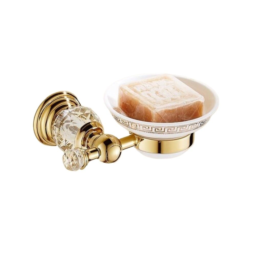 Towel Ring, Golden Crystal Bath Hardware Set Soap Dishes Towel Rack Bar Paper Holder Dish(Soap Dish a Only)