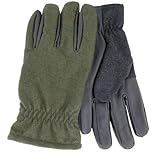 Grandoe Cire Guide Men's Touchscreen Leather and Wool Gloves (X-Large, Olive)
