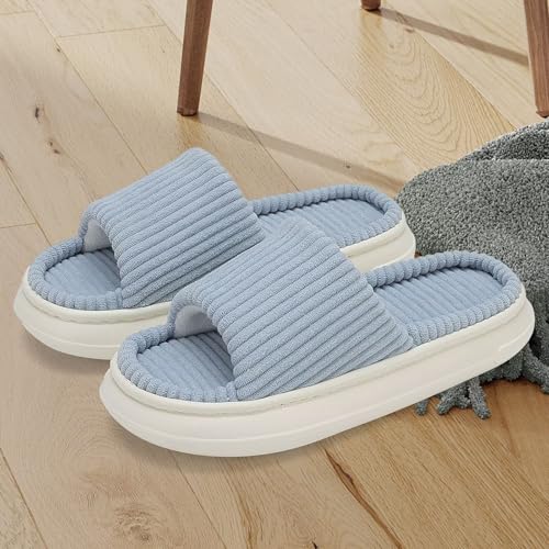 Women's Summer House Slippers Indoor and Outdoor Slip-On Home Bedroom Shoes Open Toe Memory Foam Slippers Wide2