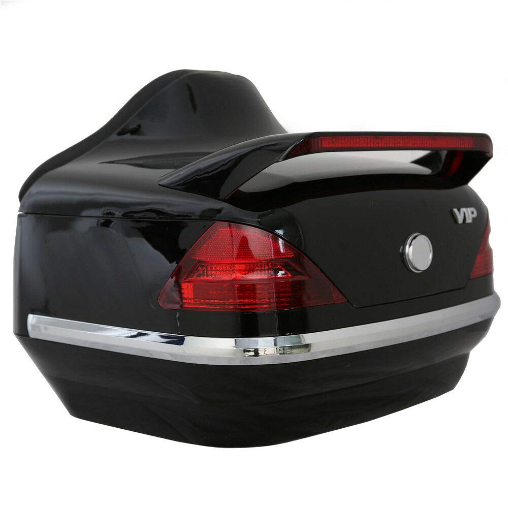 Larger Motorcycle Trunk Luggage Tour Pack Box W/Tail Light For Honda Black
