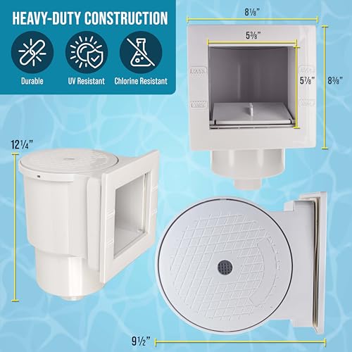 Image of U.S. Pool Supply Standard Thru-Wall Above Ground Pool Skimmer Kit, Complete
