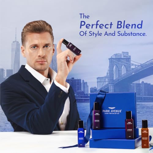 Image of Park Avenue Luxury Perfume Gift Set for Men, 4x20 ml | Euphoria, Conquer, Harmony & Oud Legacy | Eau De Parfum | Premium Luxury Perfume for Corporate Man | Perfume for men Long Lasting Smell