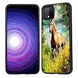 DAFEI Phone Case Compatible with Google Pixel 4 XL Horse-aa360 Black Frame Shockproof and Slim Rubber TPU Material with Uniqe Design